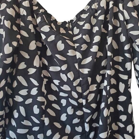 Pretty Little Thing Black White Seed Print Bow Tie Detail Sideslit Bodycon Dress - Picture 7 of 9